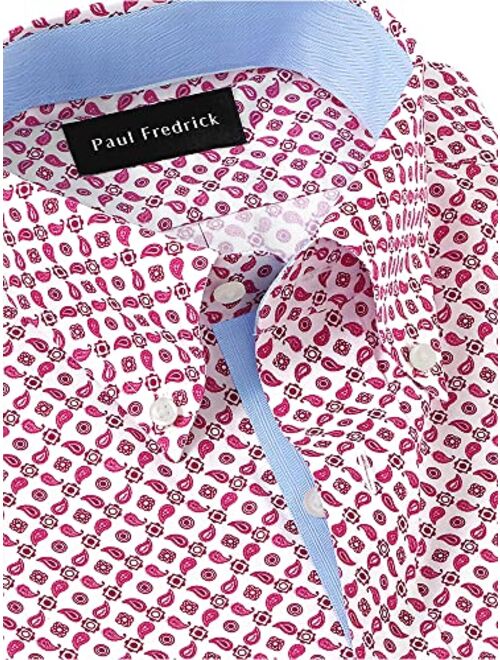 Paul Fredrick Men's Classic Fit Non-Iron Cotton Blend Paisley Dress Shirt