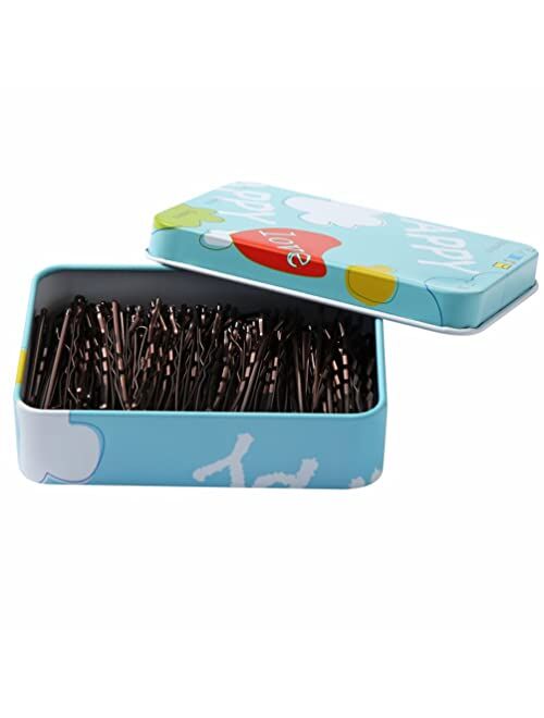 INGOOD Hair Bobby Pins Black, 200 PCS Bobby Pins for Buns, Hair Pins for Women, Girls, Kids with Cute Case, Hair Accessories Great for All Hair Types for Wedding, Party, 