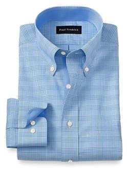 Paul Fredrick Men's Tailored Fit Non-Iron Cotton Plaid Dress Shirt