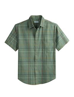 COEVALS CLUB Mens Linen Cotton Casual Button Down Lightweight Business Beach Summer Short Sleeve Shirts