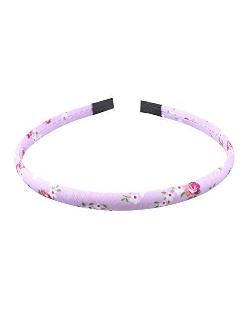 Prosflyous 10PCS Plain Headbands Satin Craft Headband 1cm DIY Headband Colorful Satin Coverd Headband for Girls and Women hair accessories for girls