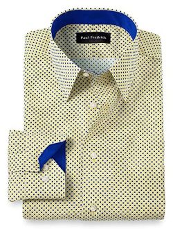 Paul Fredrick Men's Classic Fit Non-Iron Cotton Diamond Dress Shirt