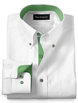 Paul Fredrick Men's Classic Fit Non-Iron Cotton Solid Dress Shirt