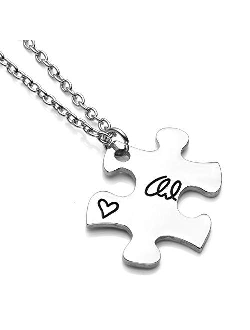 Jovivi 2-4pcs Always Sisters Forever Friends BFF Necklace Jigsaw Puzzle Piece Best Friends Friendship Necklaces for Best Friend Family Jewelry