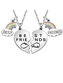 Maxforever Best Friends 2 Split Heart Necklaces Friendship Jewelry Birthday for Best Friends