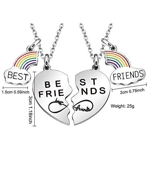 Maxforever Best Friends 2 Split Heart Necklaces Friendship Jewelry Birthday for Best Friends
