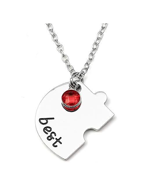 outerunner Bff Best Friends Forever 3 Necklace for Women Girl Friendship Gift Heart Puzzle Jewelry Initial Chain Necklaces Sisters Gifts