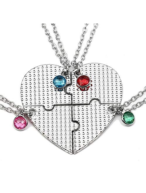 outerunner Bff Best Friends Forever 3 Necklace for Women Girl Friendship Gift Heart Puzzle Jewelry Initial Chain Necklaces Sisters Gifts