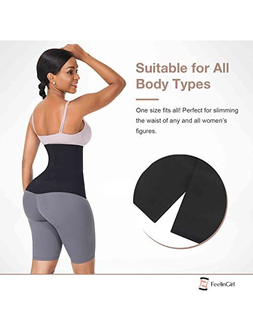 FeelinGirl Waist Trainer for Women Sauna Trimmer Belt Tummy Wrap Plus Size