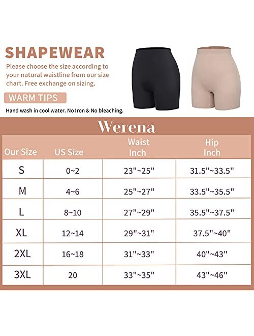 Werena Seamless Shaping Boyshorts Panties for Women Tummy Control Shapewear Under Dress Slip Shorts Underwear