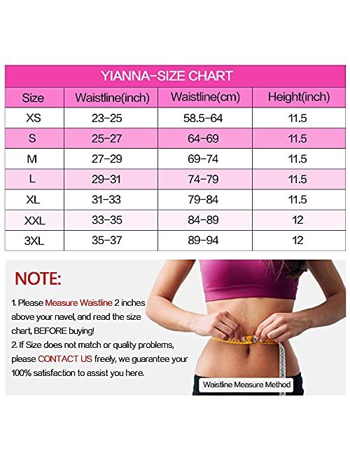 YIANNA Waist Trainer for Women Latex Underbust Waist Corsets Cincher Hourglass Body Shaper 4 Hooks