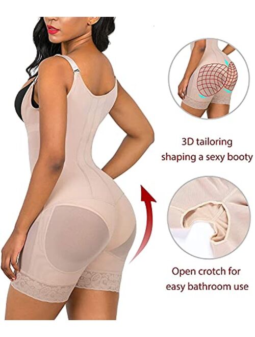 SHAPERX Shapewear for Women Tummy Control Fajas Full Body Shaper Butt Lifter Thigh Slimmer Shorts