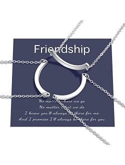 UNGENT THEM Friendship Circle Necklace Set Best Friend Friendship Matching BFF Necklace for 2/3 Girls Women Friends Sisters