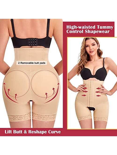 HAENPISY Women Butt Lifter Padded Shapewear Pads Hip Enhancer Tummy Control Panties High-waisted Body Shaper Underwear