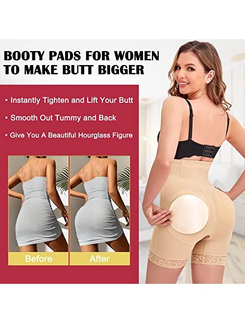 HAENPISY Women Butt Lifter Padded Shapewear Pads Hip Enhancer Tummy Control Panties High-waisted Body Shaper Underwear