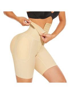 Irisnaya Women Padded Butt Lifter Shapewear Tummy Control Panties High Waist Trainer Hip Enhancer Thigh Slimmer Shorts