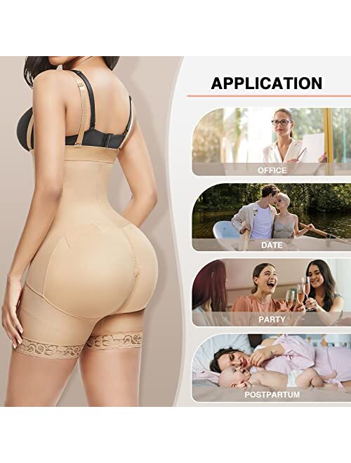 FeelinGirl Shapewear for Women Tummy Control Fajas Post Surgery Compression Body Shaper with Open Crotch