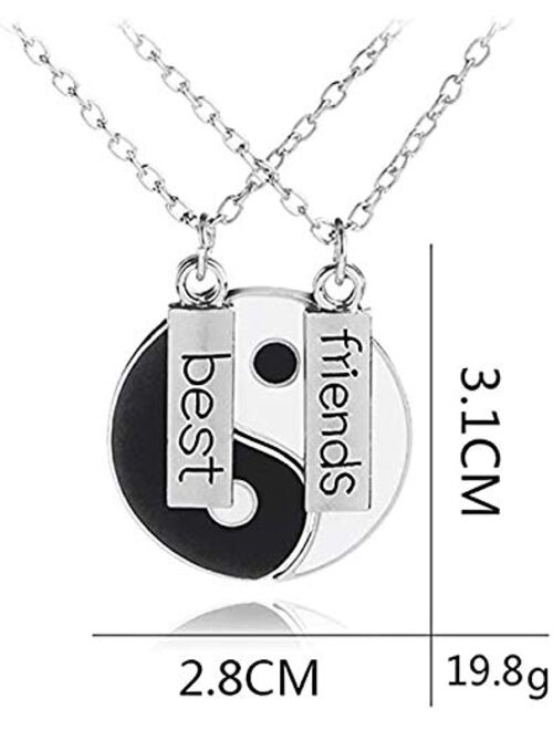 Long tiantian 2Psc Mini Avocado Heart Pendant Necklace BFF Friendship Necklace for Girls 2 Love Heart Jewelry