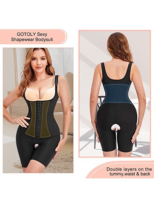Gotoly Shapewear Bodysuit for Women Tummy Control Fajas Colombianas Waist Trainer Butt Lifter Thigh Slimmer Full Body Shaper