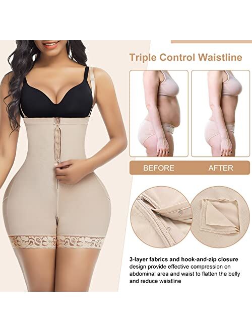 FeelinGirl Shapewear for Women Tummy Control Body Shaper Butt Lifter Faja Thigh Shaper Plus Size Waist Trainer
