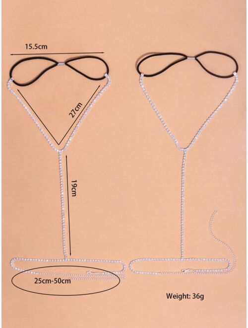 Shein 2pcs Rhinestone Decor Body Chain