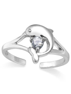 Giani Bernini B. Brilliant Cubic Zirconia Dolphin Toe Ring in Sterling Silver (1/10 ct. t.w.)