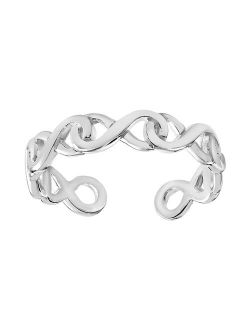 PRIMROSE Sterling Silver Interlocking Infinity Toe Ring