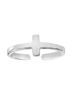 Primrose Sterling Silver Cross Toe Ring