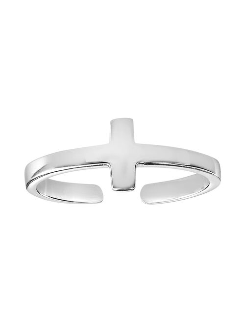 Primrose Sterling Silver Cross Toe Ring