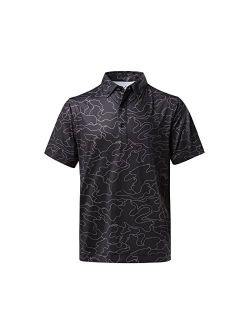 DEOLAX Mens Polo Shirts Fashion Prints Athletic Golf Polo Shirts Casual Classic Fit Soft Breathable Short Sleeve Polo Shirt
