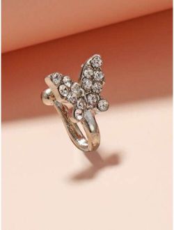 Rhinestone Butterfly Decor Nose Ring