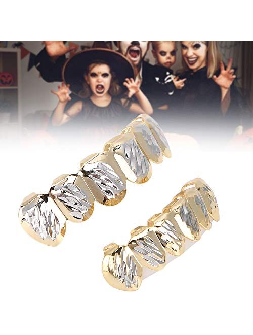 Hurrise 18K Plated Gold Grills Teeth Grillz For Men Women, Bling Grillz For Halloween Party Gift, Hip For Electric Grills Outdoor-Electric-Grills Hop Poker Diamond Top & 