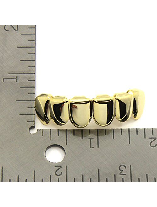 L & L Nation Top Gold Tone Hip Hop Removeable Mouth Grillz Player Style