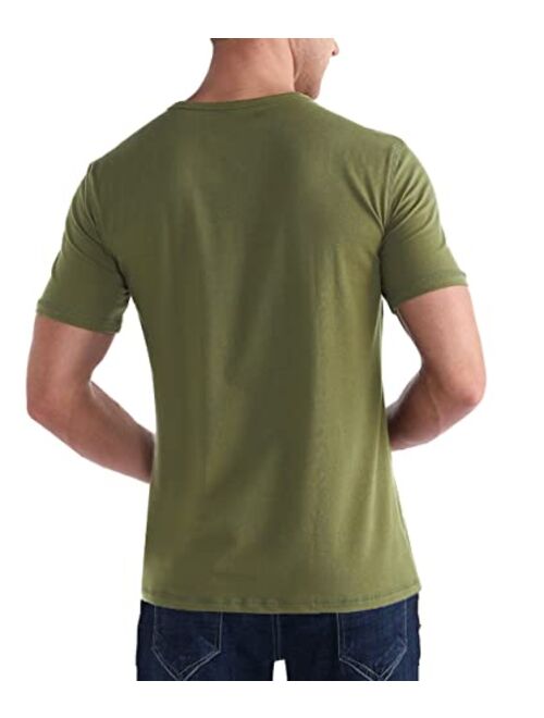 APTRO Men's Fashion Short/Long Sleeve Tee Shirts Casual Regular Fit Pullover Lightweight Henley Shirts