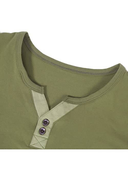 APTRO Men's Fashion Short/Long Sleeve Tee Shirts Casual Regular Fit Pullover Lightweight Henley Shirts