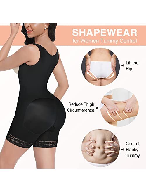 FeelinGIrl Shapewear for Women Tummy Control Body Shaper Open Crotch Faja with Zipper Thigh Slimmer Shorts