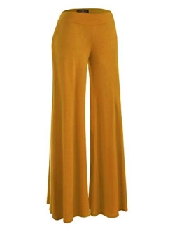 Women's Solid Casual Comfy Stretchy Wide Leg Palazzo Lounge Pants