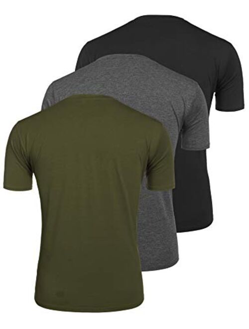 COOFANDY Men's 3Pack Henley Shirts Short Sleeve Casual Basic Summer Solid T Shirts with Pocket
