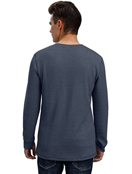 Sailwind Men's Long Sleeve Waffle Henley Casual Henley T-Shirts for Men