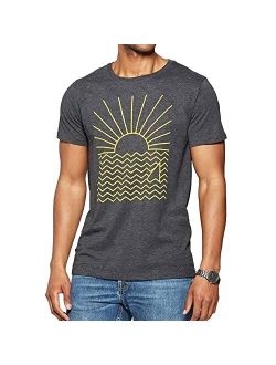 Rtek Men's Standard Fit Short Sleeve Sun Ray Graphic T-Shirt | Causal Grey Tee
