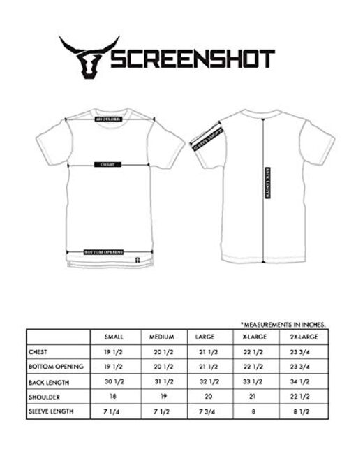 SCREENSHOT Mens Hipster Hip-Hop Premium Technique Tees - Stylish Longline Urban Streetwear Latest NYC Fashion T-Shirts