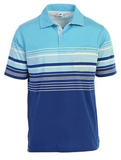 Mens Striped Polo Shirt with Pocket - Yarn Dye