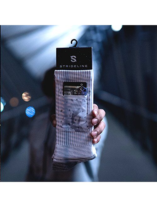 The Grid Strideline Men’s Athletic Socks with a compression pocket