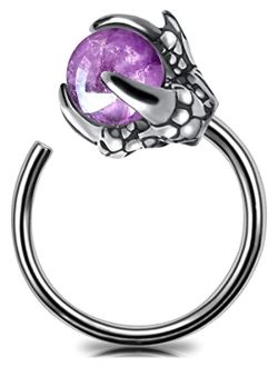 20G Nose Ring Hoop Stainless Steel Dragon Claw Cartilage Earrings Nose Piercing Jewelry for Women and Men