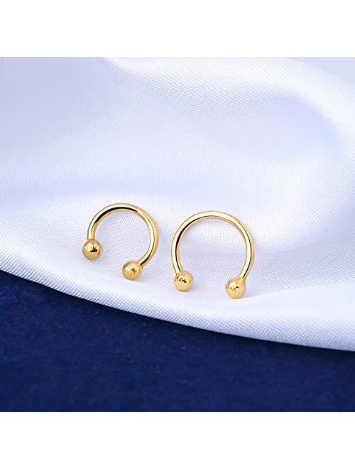 OUFER Gold Septum Piercing Jewelry 16G 14K Solid Gold Nose Septum Horseshoe Hoop Earring Helix Daith Cartilage Earrings