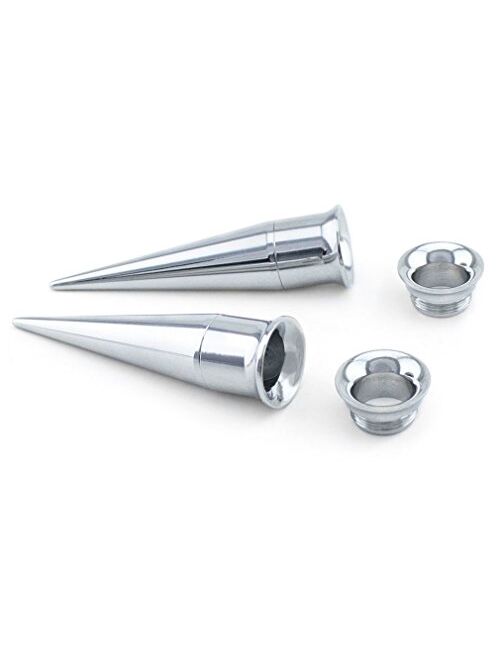 Urban Body Jewelry 0 Gauge (0G - 8mm) Stainless Steel Taper & Tunnel Ear Stretching Kit (4 Pieces)