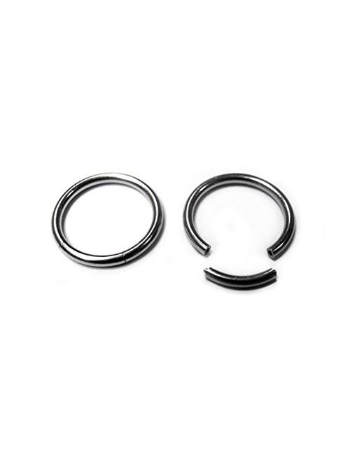 Urban Body Jewelry 14G Stainless Steel Segment Hoop Rings 7/16" - 1 Pair (2pc)