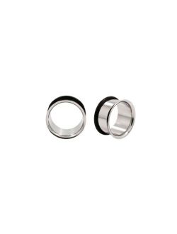 Pair of 9/16" Gauge (14mm) 316L Stainless Steel Single Flared Tunnel Plugs (STL042)