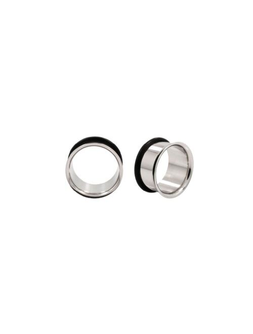 Urban Body Jewelry Pair of 9/16" Gauge (14mm) 316L Stainless Steel Single Flared Tunnel Plugs (STL042)