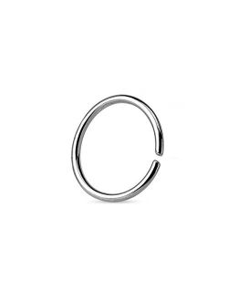 18G Stainless Steel Seamless Hoop Ring (1/4" - 6mm) - Nose, Septum, Tragus, Cartilage Ear Piercing